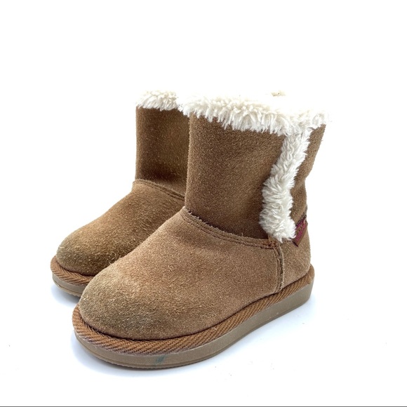 Stride Rite Girls Tan Suede Leather Lined Boots - Picture 1 of 6